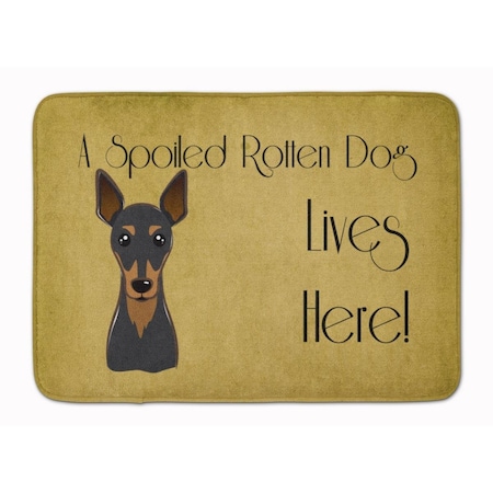 Carolines Treasures Min Pin Spoiled Dog Lives Here Machine Washable Memory Foam Mat BB1488RUG